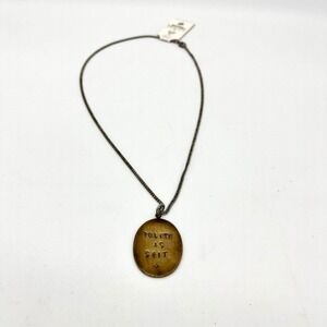 Jewelry Shoppe Pendant Necklace Antique Silver Plate Funny‎ Oval Charm 18"